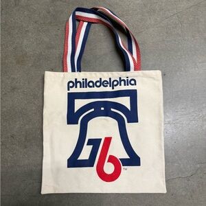 Vintage 70’s/80’s Philadelphia 76ers NBA Canvas Tote Bag By Free Lance